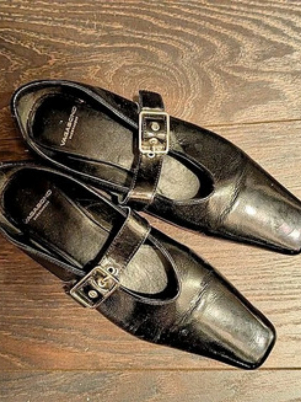 Vagabond Shoemakers Delia Patent-Leather Buckled Ballet Flats Black